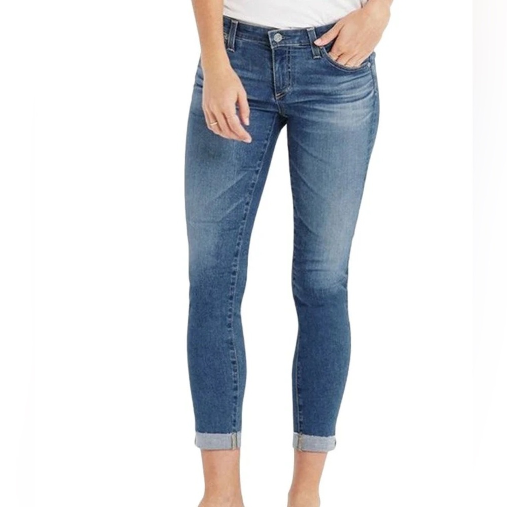 AG Adriano Goldschmied The Stilt Cigarette Roll Up Skinny Jeans Womens 27